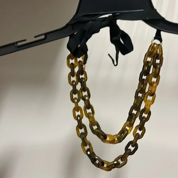 J Crew Tortoise Black Grosgrain Ribbon Necklace - Picture 5 of 8